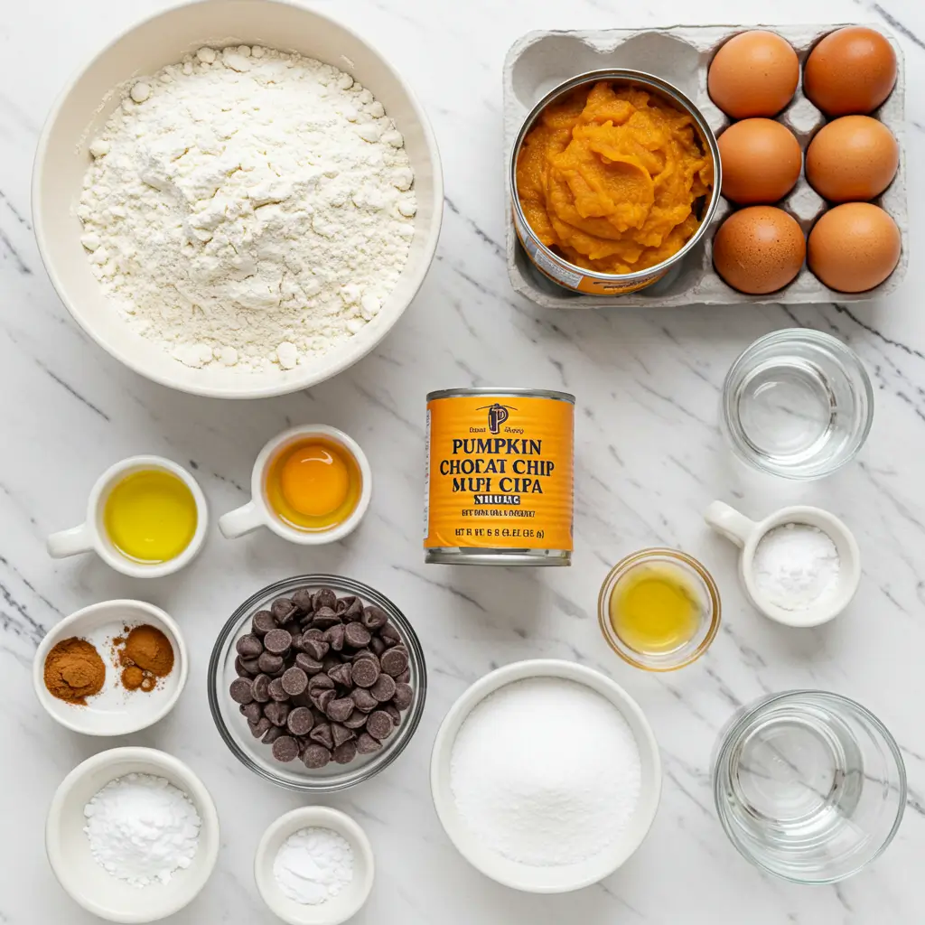 Recipe Table: Perfect Pumpkin Chocolate Chip Muffins
IngredientAmountNotesAll-purpose flour2 cupsSift for best resultsBaking soda1 tspFresh for optimal riseBaking powder1/2 tspCheck expiration dateSalt1/2 tspSea salt preferredCinnamon1 tspFresh ground recommendedNutmeg1/4 tspFreshly grated if possibleGinger1/4 tspGround, not freshCloves1/8 tspUse sparinglyVegetable oil1/2 cupOr melted butterEggs2 largeRoom temperatureSugar1 1/4 cupsGranulated whitePumpkin puree1 can (15 oz)100% pure pumpkinWater1/3 cupRoom temperatureChocolate chips1 cupSemi-sweet or dark
