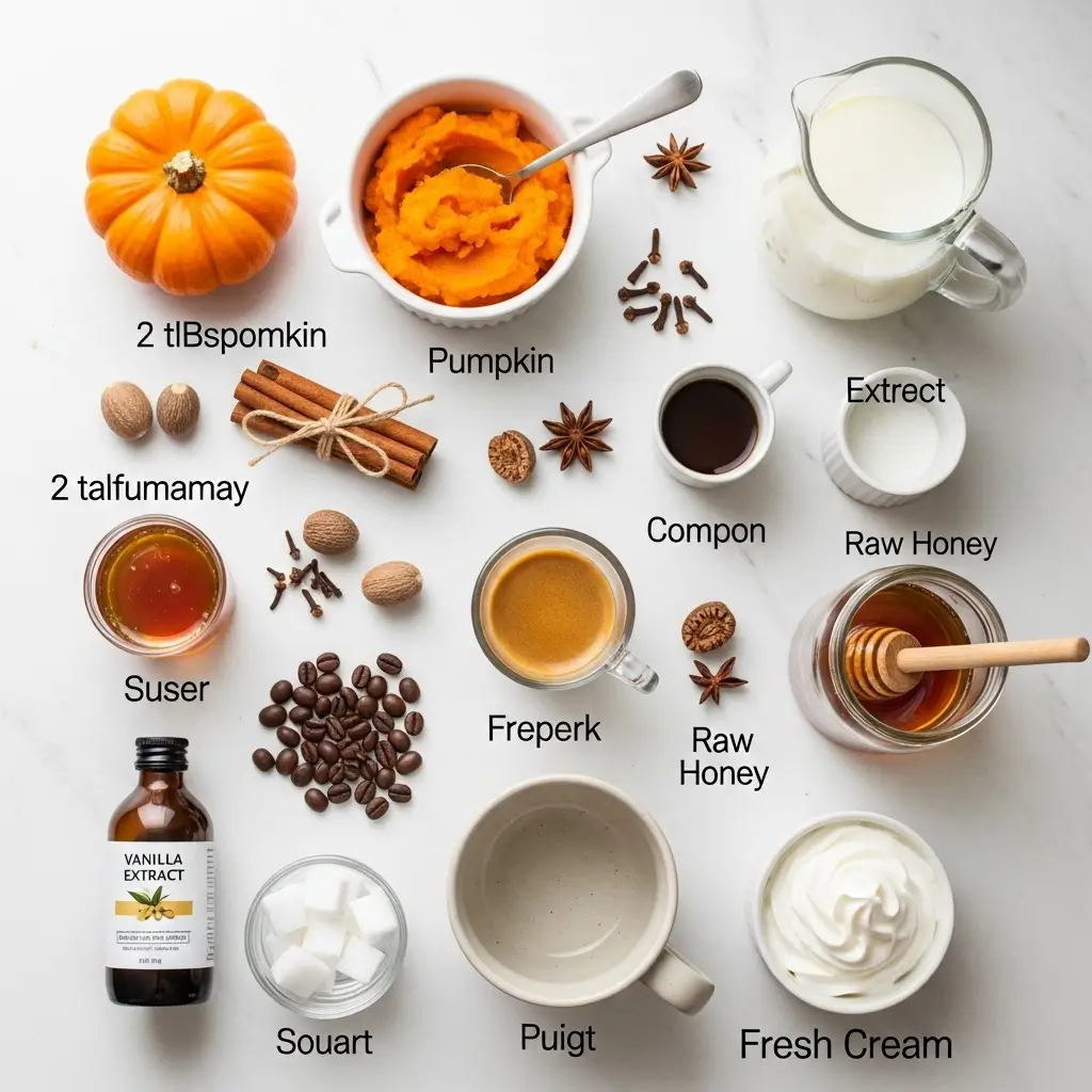 Perfectly prepared homemade pumpkin spiced latte in ceramic mug topped with fluffy whipped cream, cinnamon powder, and cinnamon stick garnish