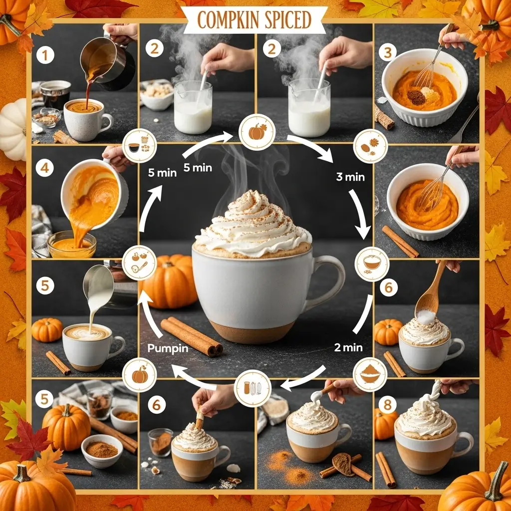 Perfectly prepared homemade pumpkin spiced latte in ceramic mug topped with fluffy whipped cream, cinnamon powder, and cinnamon stick garnish