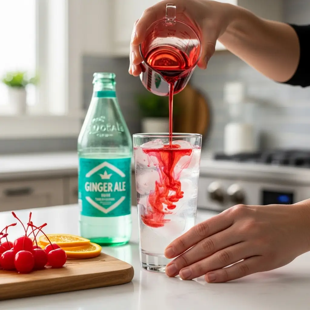 Multiple Shirley Temple drinks served at party with festive decorations
