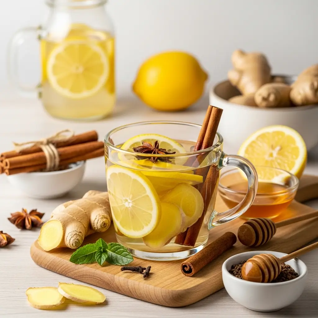 Single serving of Natural Mounjaro recipe herbal drink in a glass mug