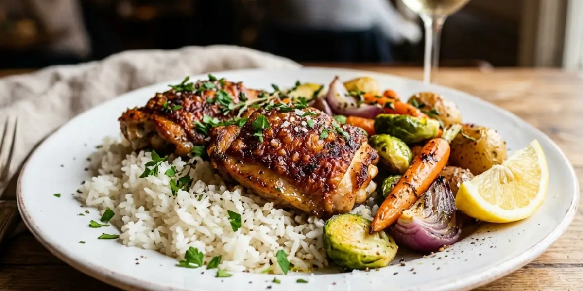 Crispy Baked Chicken Thigh Recipe in Cast Iron Skillet